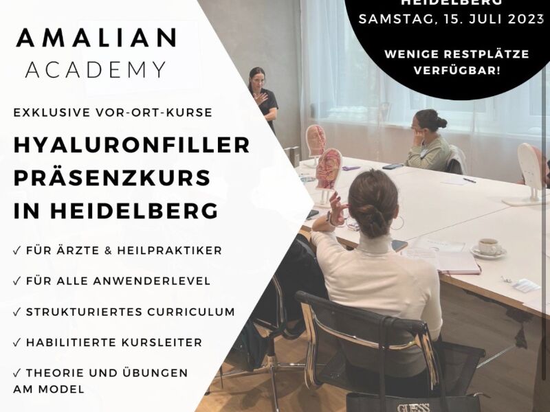 Amalian Academy Hyaluronfiller-Präsenzkurs Heidelberg 2023