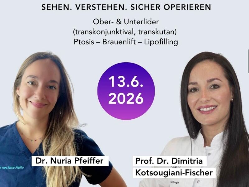Lidchirurgie Masterclass 2026 mit Prof. Kotsougiani-Fischer und Prof. Fischer als Instruktoren