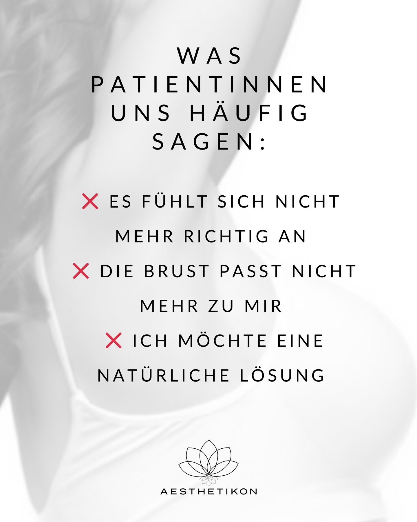 Was Patientinnen uns häufig sagen: Es fühlt sich nicht mehr richtig an. Die Brust passt nicht mehr zu mir. Ich möchte eine natürliche Lösung.