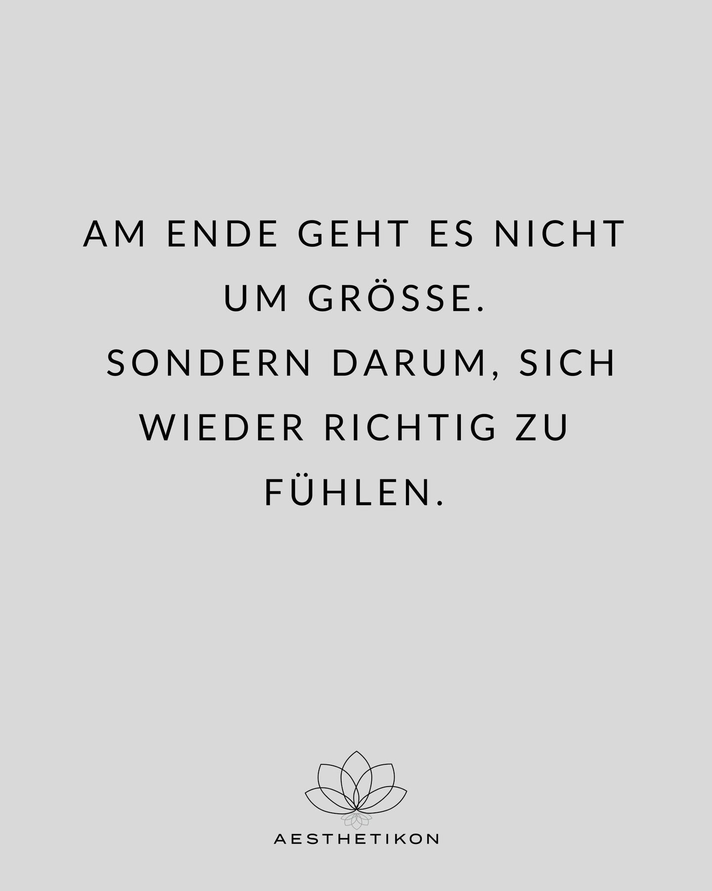 Am Ende geht es nicht um Größe. Sondern darum, sich wieder richtig zu fühlen.